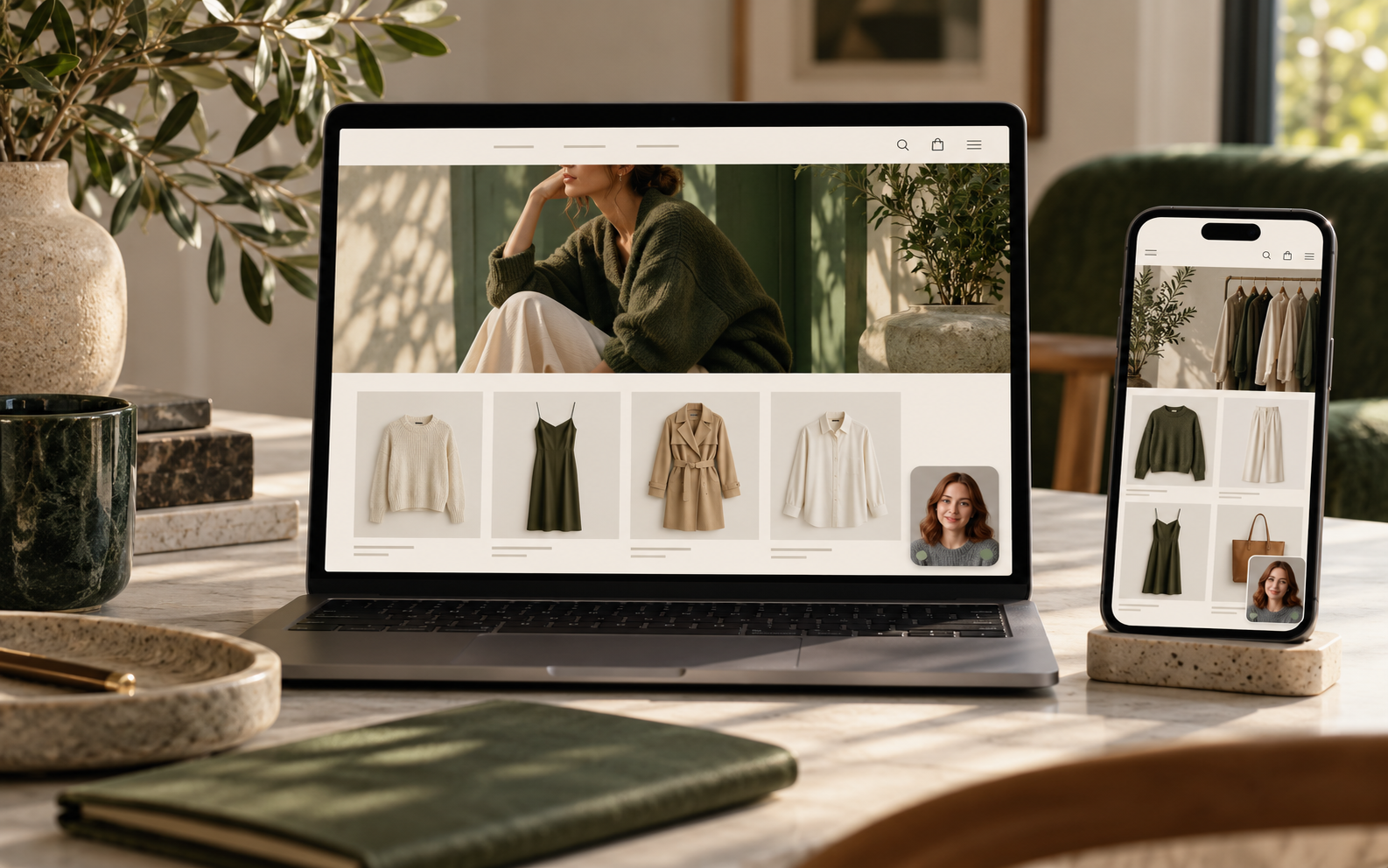 Web mağazasında sağ altta küçük Web Avatar asistanı